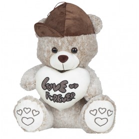 OSITO GORRO CORAZON SURTIDO 40 CM